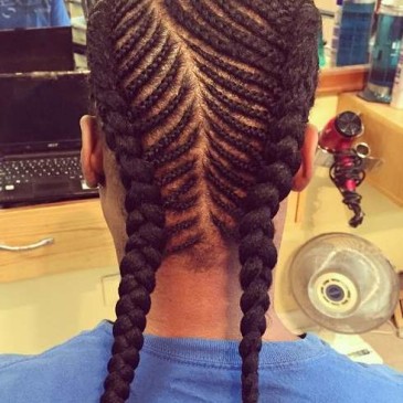 Cool Long Cornrows Hairstyle with Braids For Men