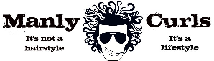 A picture depicting the logo on the Manly Curls website by curly-hair guru Rogelio Samson