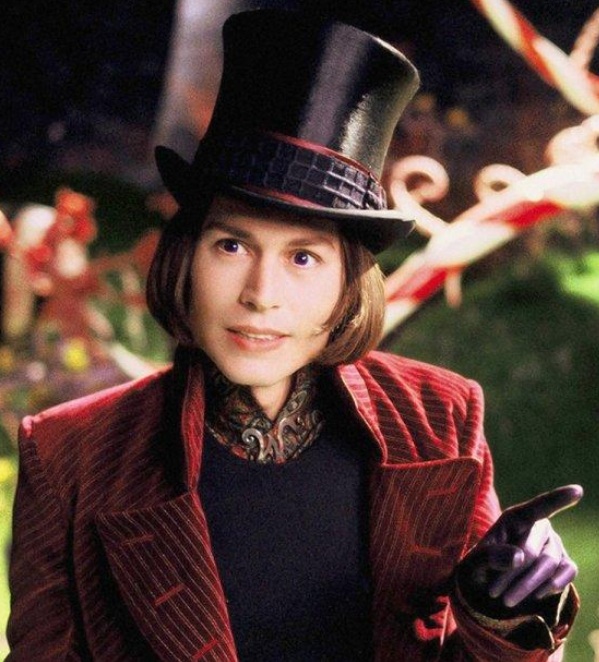 A picture of the somewhat-popular Willy Wonka hair styled as a masculine-looking Bobcut haircut in the sequel to the movie that was played by Johnny Depp